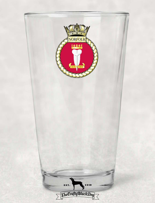 HMS Norfolk - Pint Glass