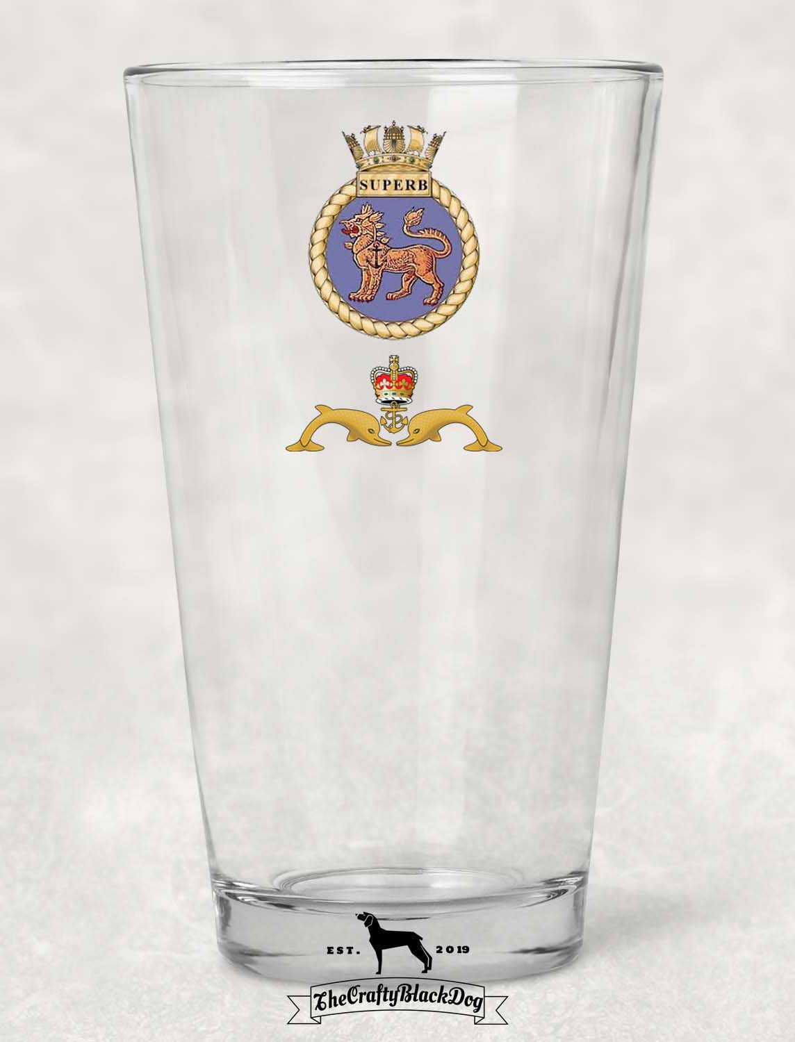 HMS Superb - Pint Glass