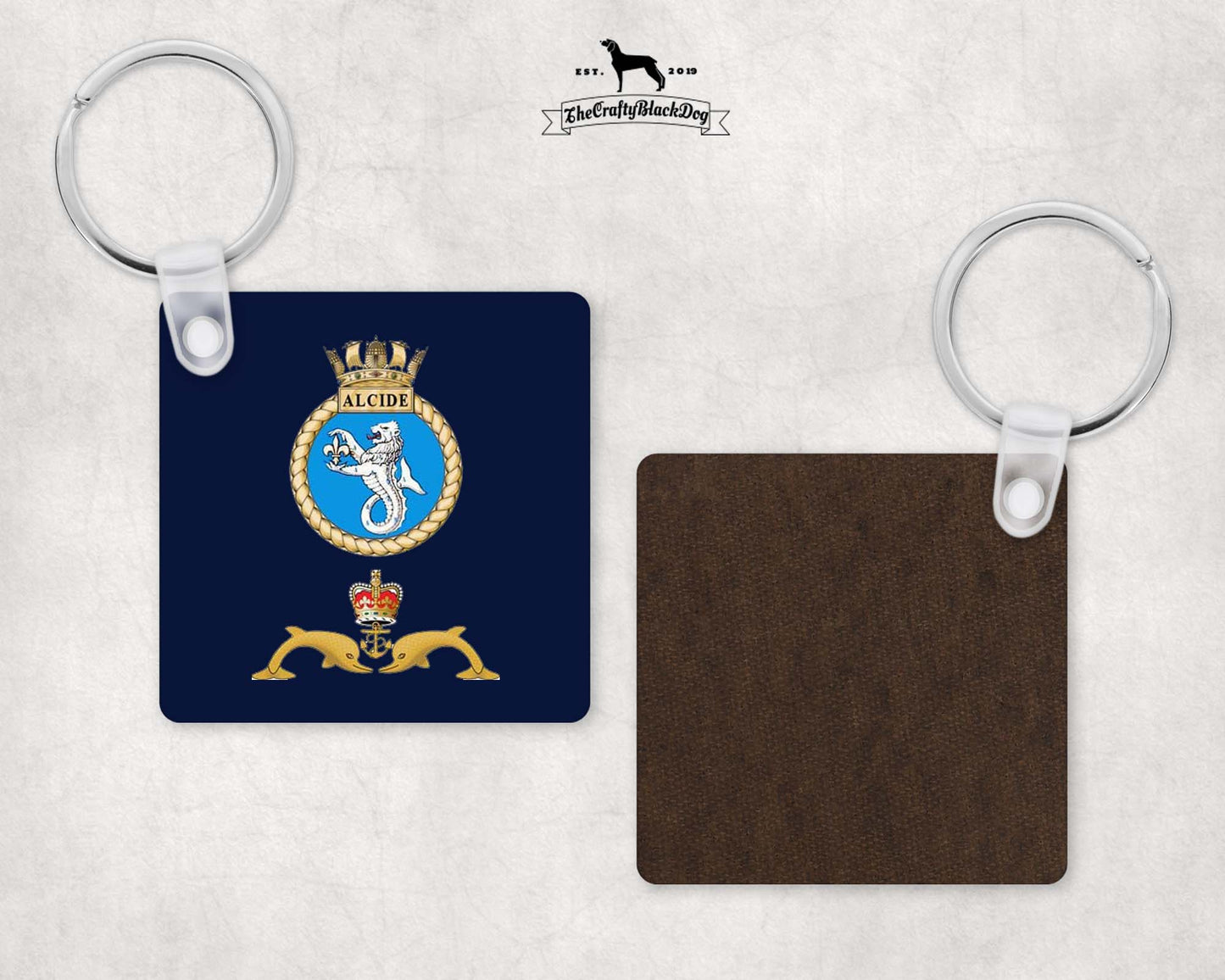 HMS Alcide - Square Key Ring