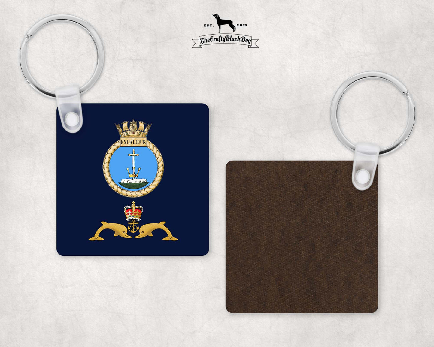 HMS Excalibur - Square Key Ring