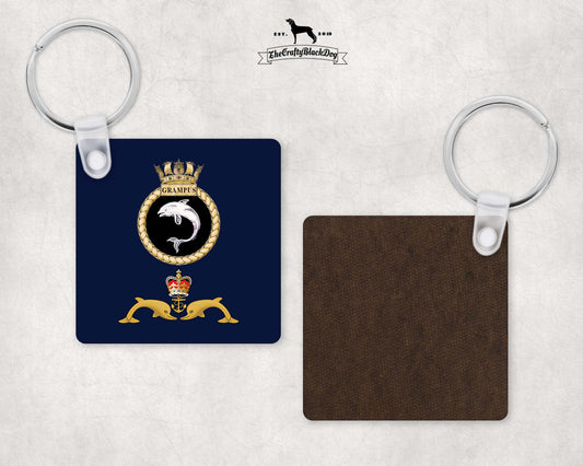 HMS Grampus - Square Key Ring