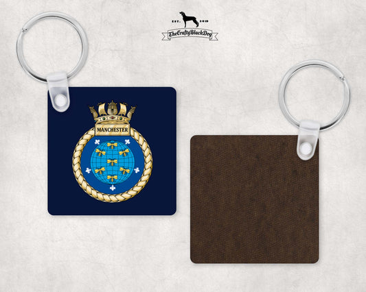 HMS Manchester - Square Key Ring