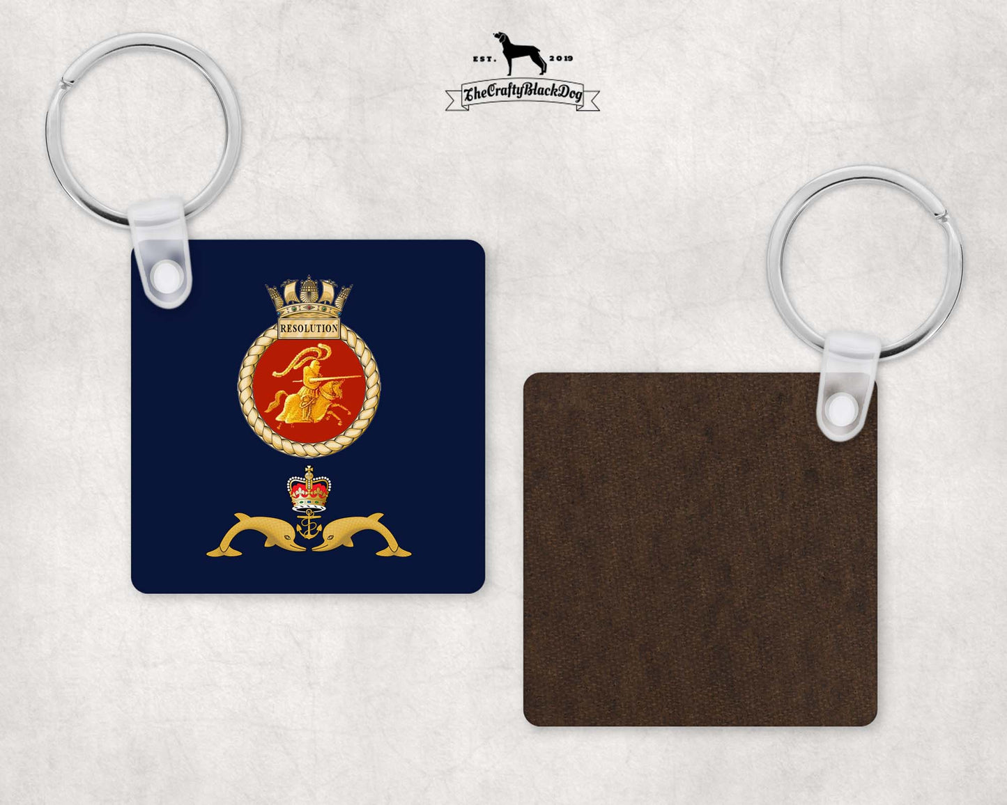 HMS Resolution - Square Key Ring