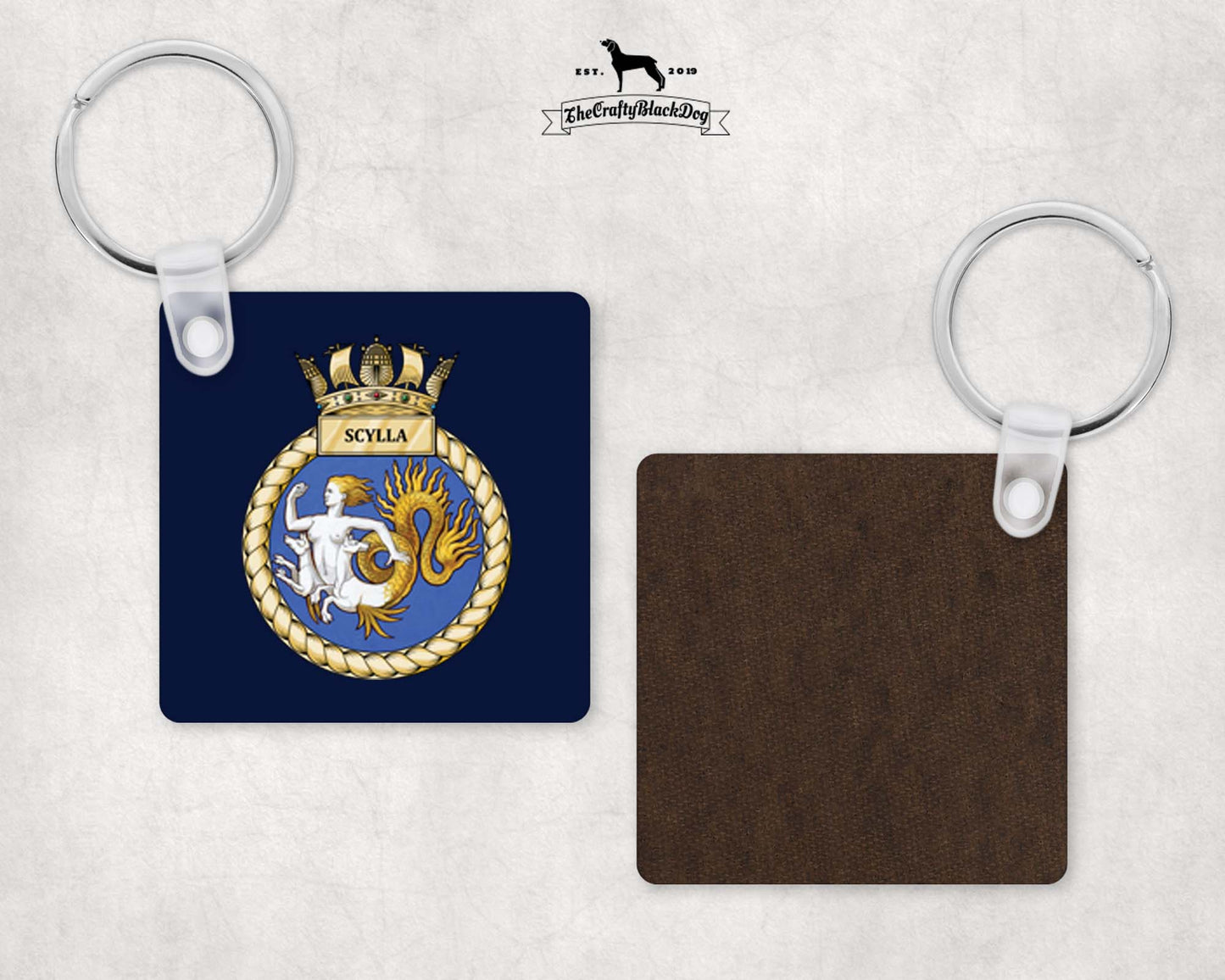 HMS Scylla - Square Key Ring