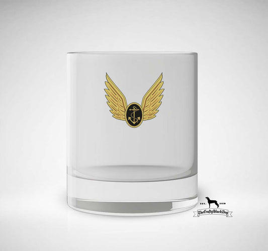 Royal Navy Aircrewman Wings - Whiskey/Spirit Glass