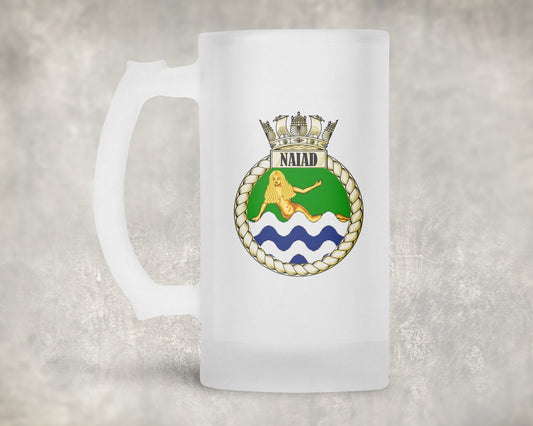 HMS Naiad  - Frosted Stein/Tankard/Beer Mug - Frosted Stein/Tankard/Beer Mug