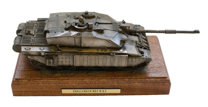 Challenger 2 Main Battle Tank Cold Cast Bronze Statue on Mahogany | Handmade in England