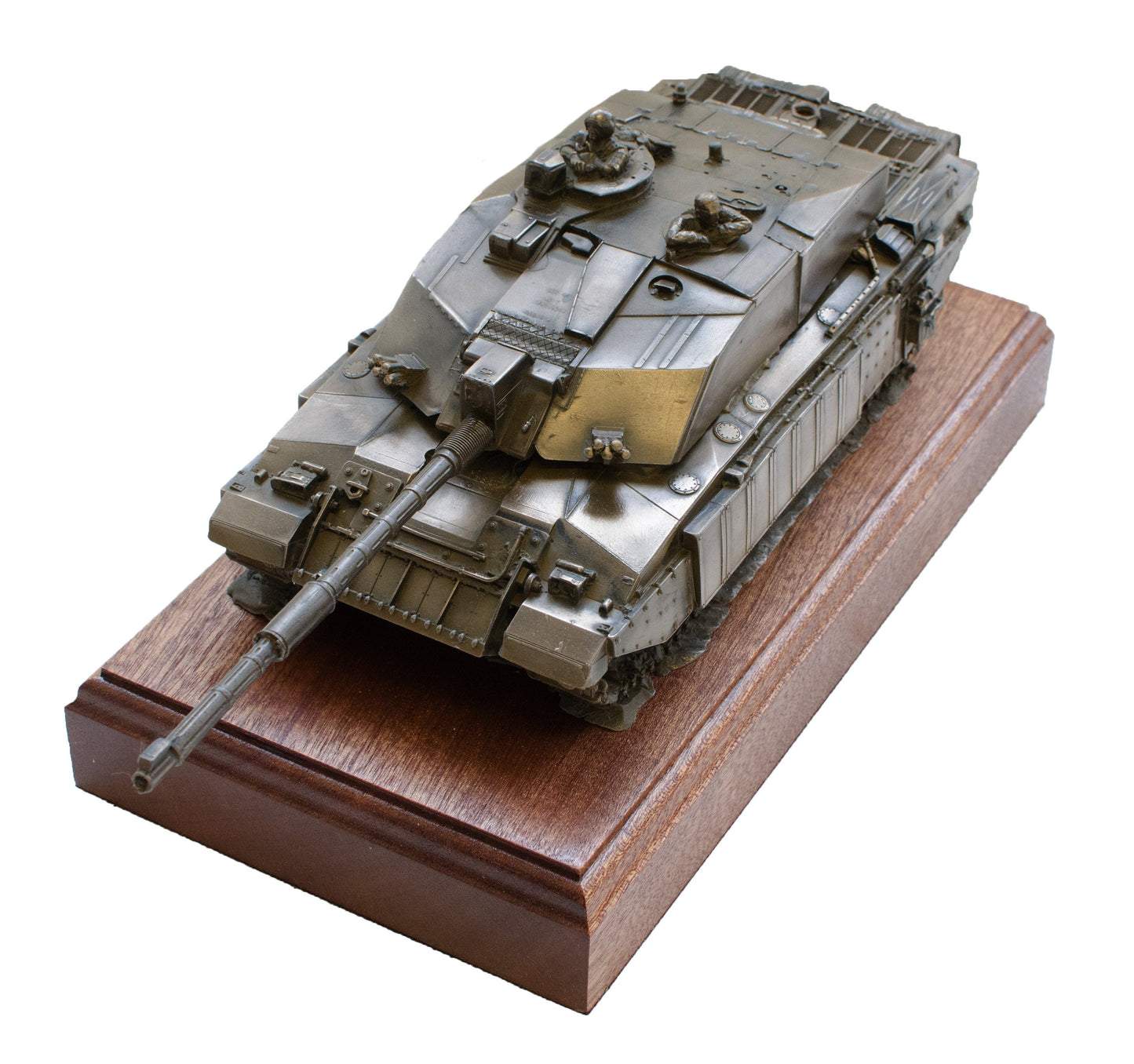 Challenger 2 Main Battle Tank Cold Cast Bronze Statue on Mahogany | Handmade in England