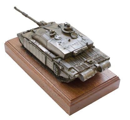 Challenger 2 Main Battle Tank Cold Cast Bronze Statue on Mahogany | Handmade in England