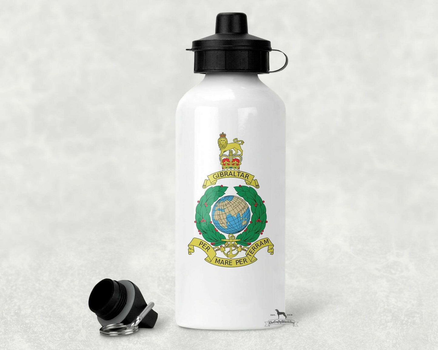 ROYAL MARINE CORPS CREST - ALUMINIUM WATER BOTTLE