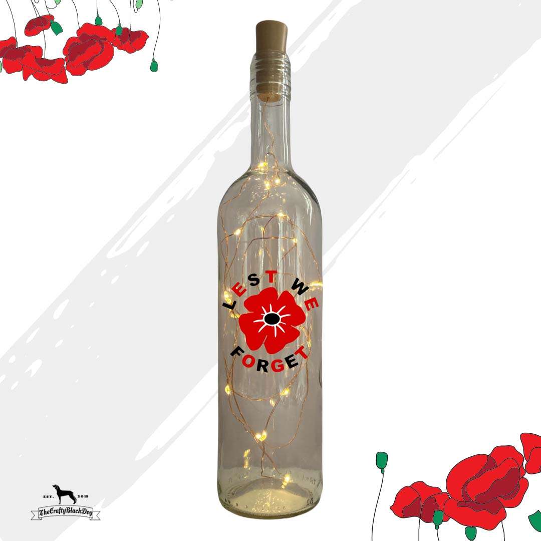 Lest We Forget - Poppy (Design 1) - Bottle with lights