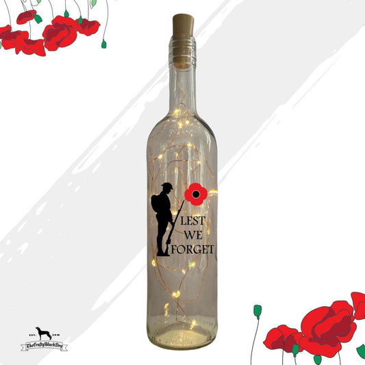 Lest We Forget - Soldier Paying Respects (Design 1) - Bottle with lights