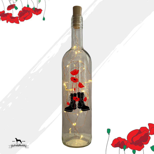 Boots and Poppies - Bottle with lights