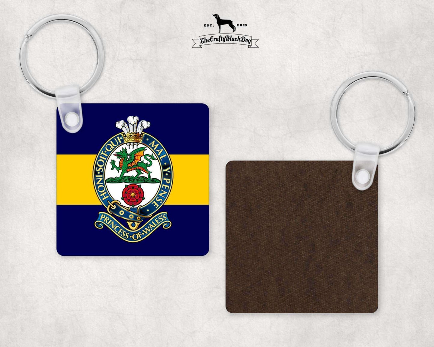 Princess of Wales's Royal Regiment - Square Key Ring