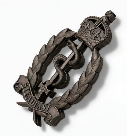 Royal Army Medical Service Brass Hand Painted Cap Badge