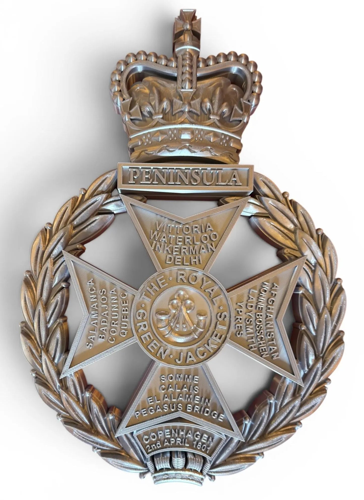 Royal Green Jackets Silver XL Cap Badge | Officially Licensed