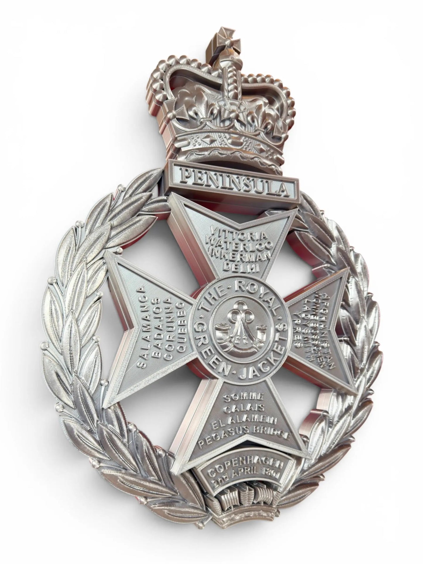 Royal Green Jackets Silver XL Cap Badge | Officially Licensed