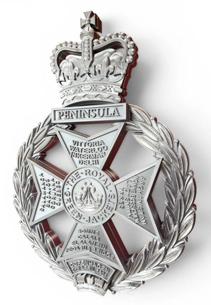 Royal Green Jackets Silver XL Cap Badge | Officially Licensed