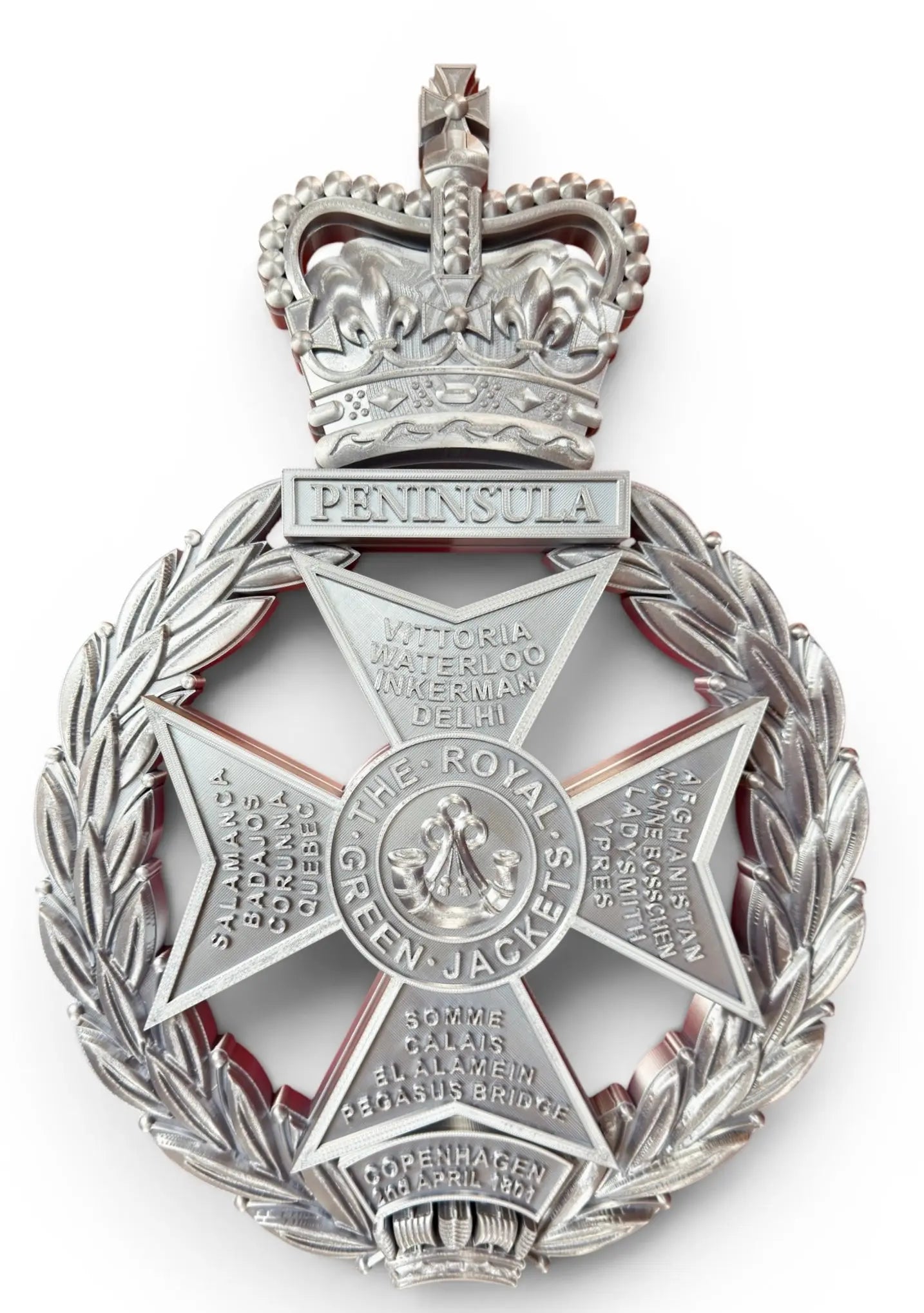 Royal Green Jackets Silver XL Cap Badge | Officially Licensed