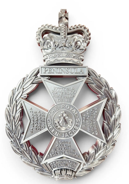 Royal Green Jackets Silver XL Cap Badge | Officially Licensed