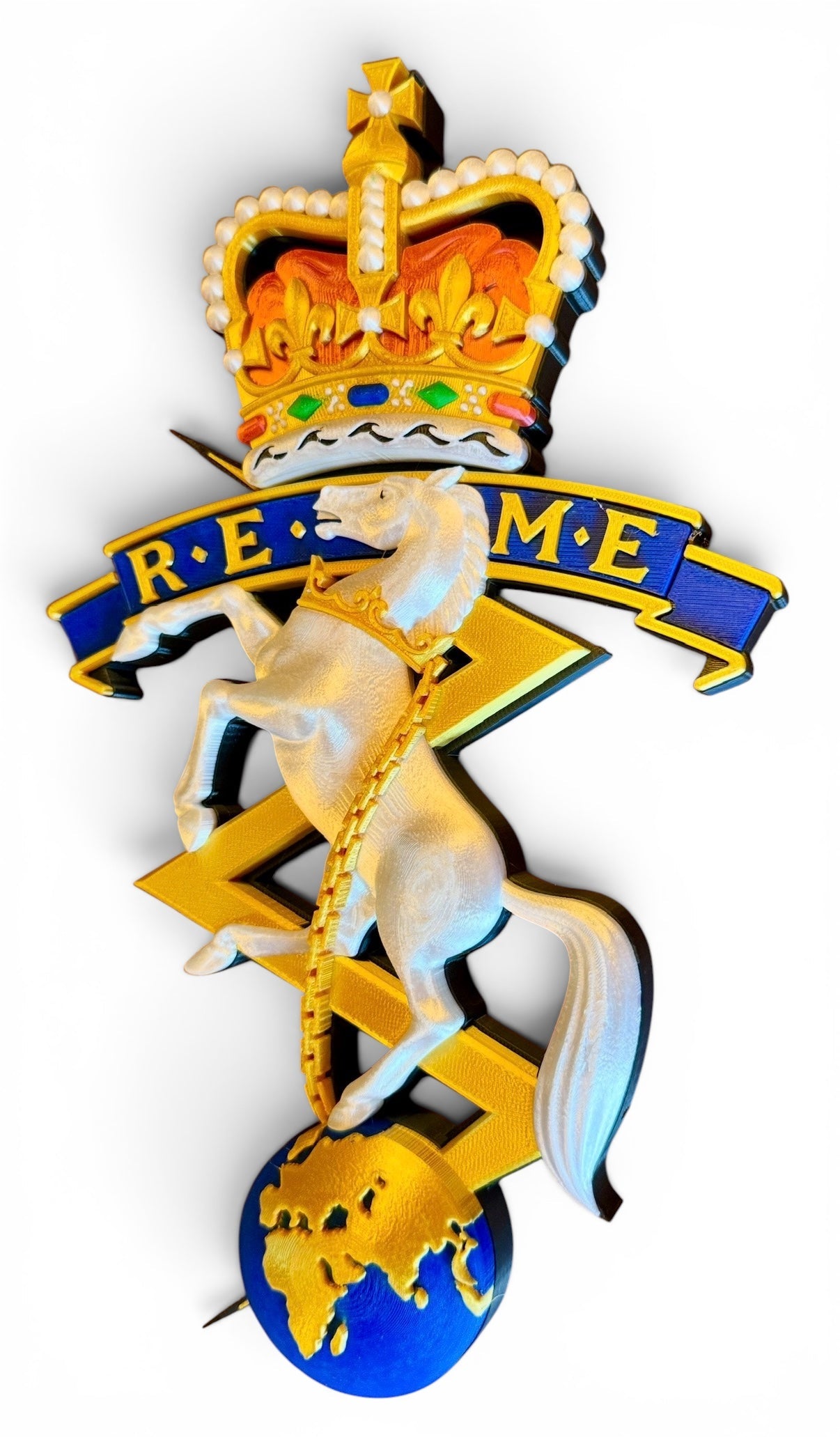 REME Queen's Crown Cap Badge