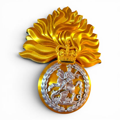 Royal Regiment of Fusiliers Queen's Crown Grenade 3D Printed Cap Badge | Official MOD-Licensed Gift