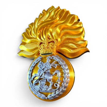 Royal Regiment of Fusiliers Queen's Crown Grenade 3D Printed Cap Badge | Official MOD-Licensed Gift