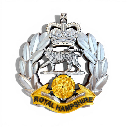 Royal Hampshire Regiment Silver and Gold Cap Badge | Officially Licensed