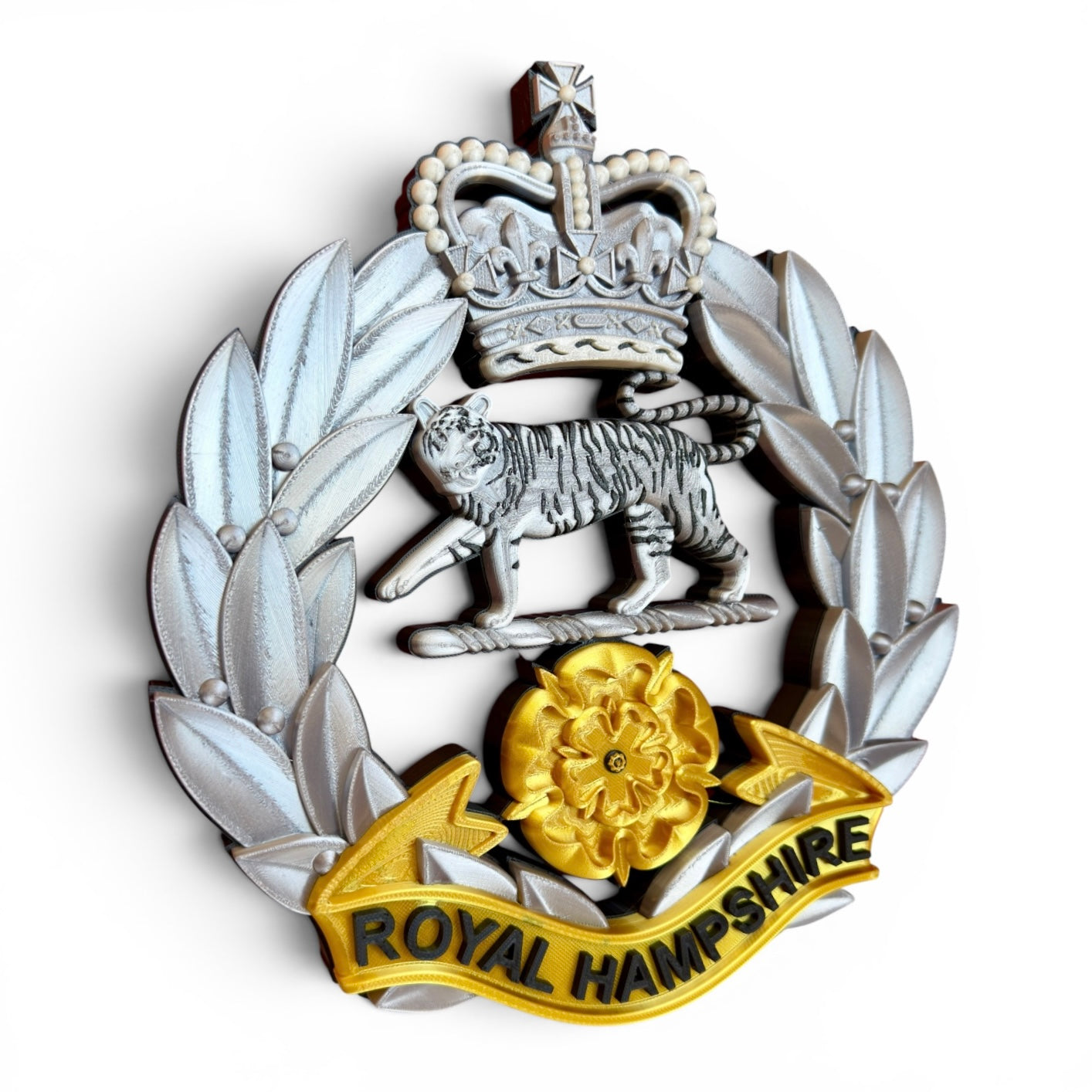 Royal Hampshire Regiment Silver and Gold Cap Badge | Officially Licensed