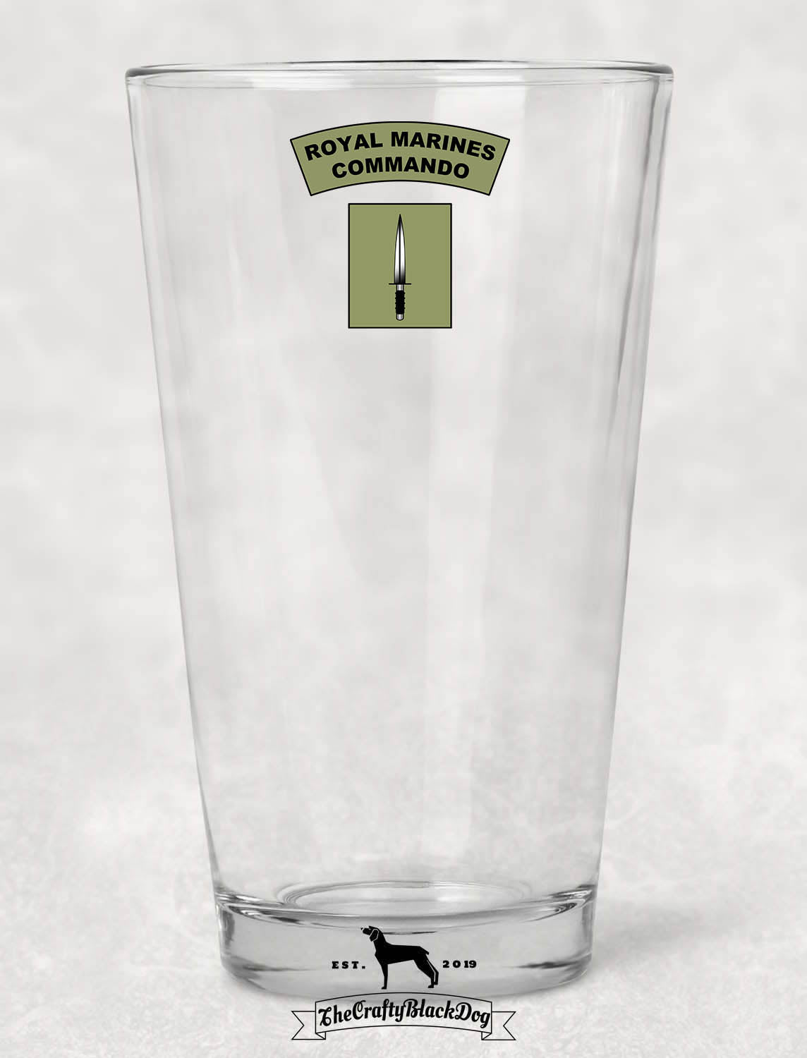 Royal Marines Dagger & Flash - Pint Glass