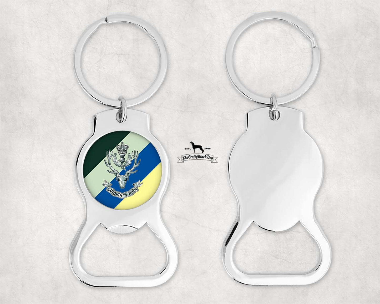 Queen's Own Highlanders - Bottle Opener Keyring