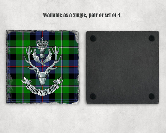 Queen's Own Highlanders (Seaforth and Camerons) - Slate Coaster