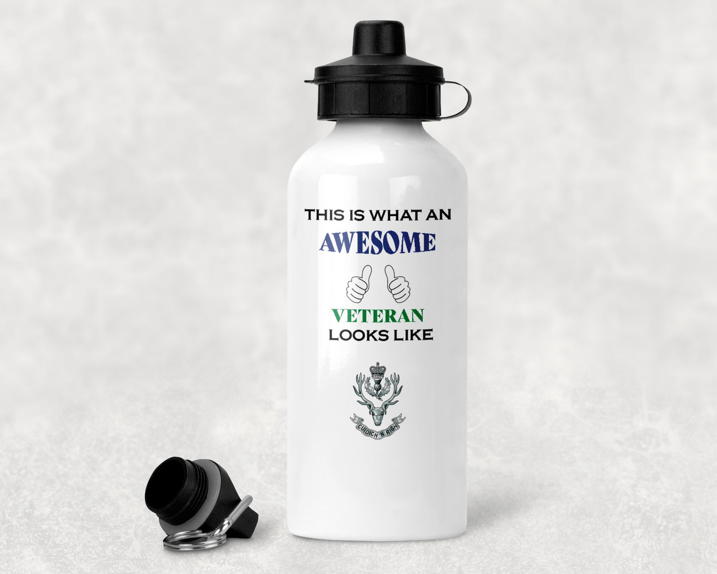 Queen's Own Highlanders (Seaforth and Camerons) - Veteran - Aluminium Water Bottle