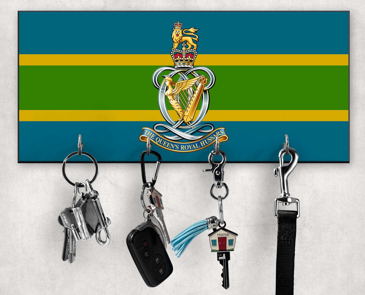 Queen's Royal Hussars - Wooden Key Holder/Hook