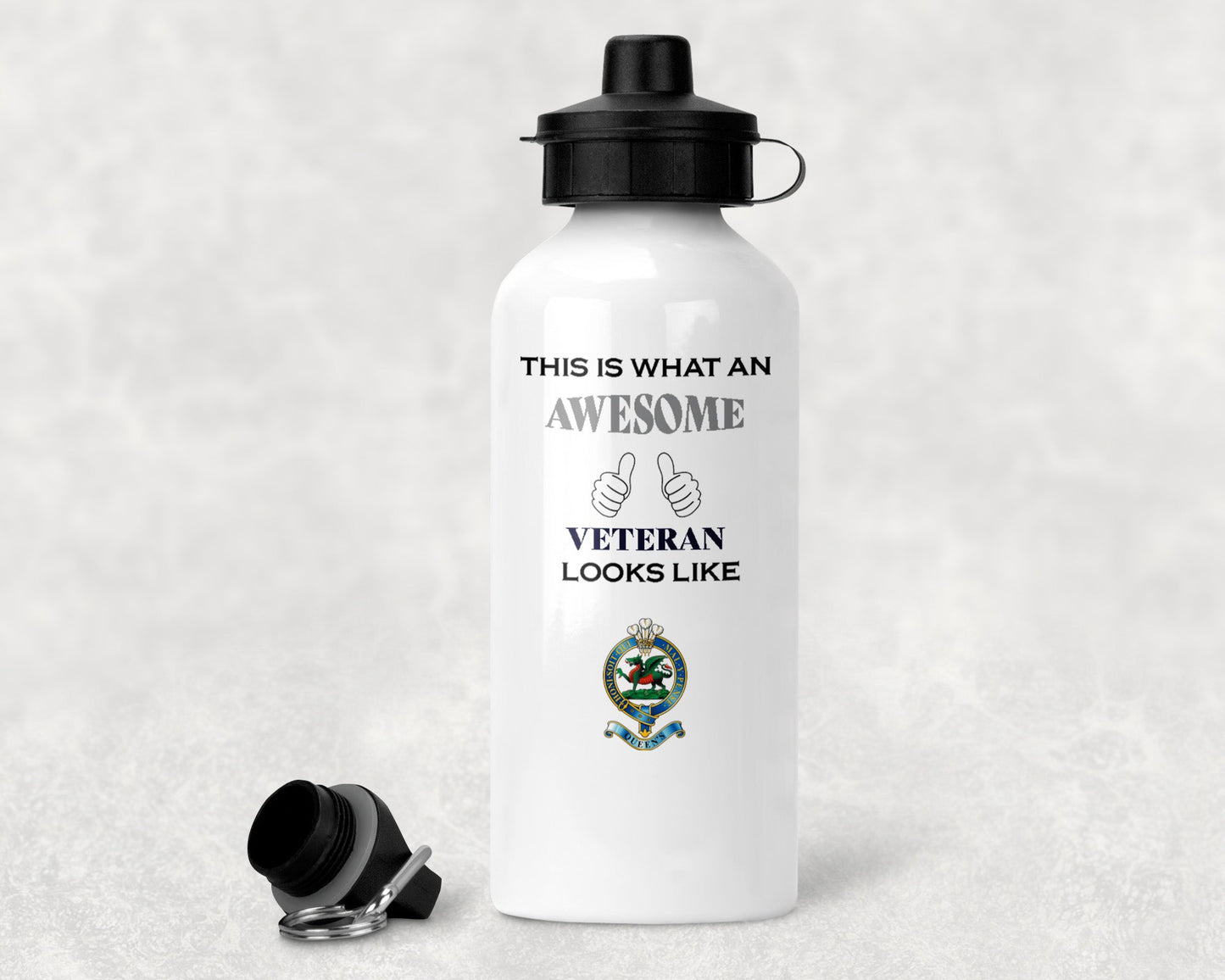 Queen's Regiment - Veteran - Aluminium Water Bottle