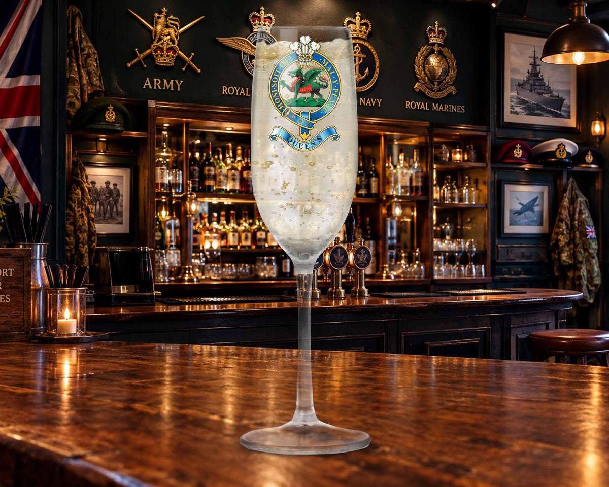 Queen's Regiment - Champagne/Prosecco Flute Glass