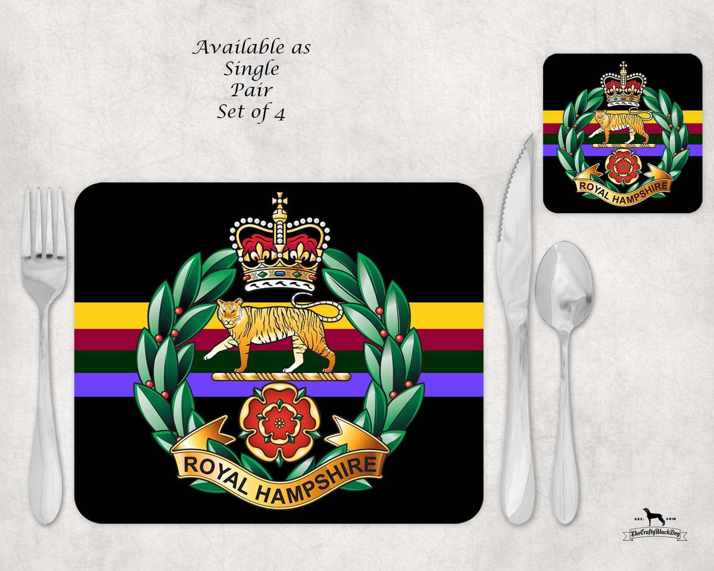 Royal Hampshire Regt - Placemat &amp; Coaster Set