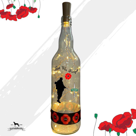Lest We Forget - Royal Marines - Bottle with lights (11th Hour Ribbon)