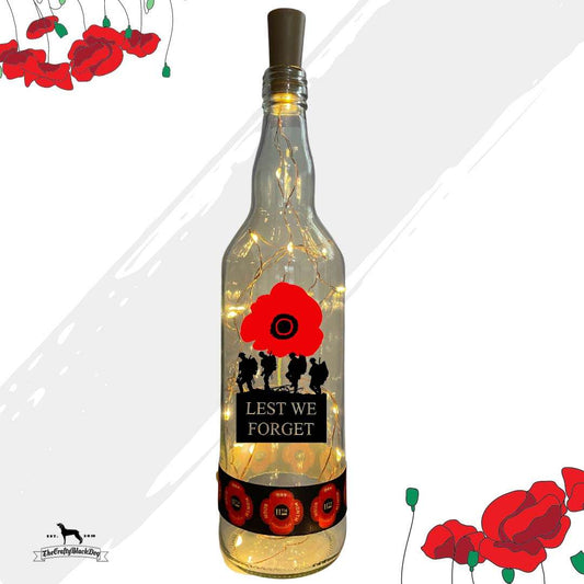 Lest We Forget - Marching Soldiers - Bottle with lights (11th Hour Ribbon)