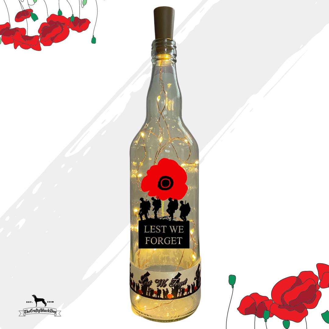 Lest We Forget - Marching Soldiers - Bottle with lights (Lest We Forget Ribbon)