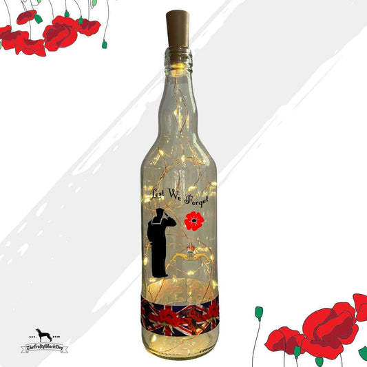 Lest We Forget - Submariner - Bottle with lights (Soldier &amp; Poppy Ribbon)