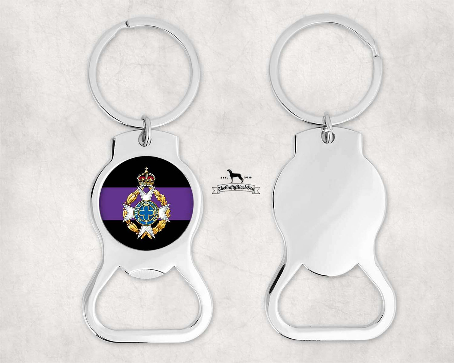 Royal Army Chaplains' Department - Bottle Opener Keyring (New King's Crown)