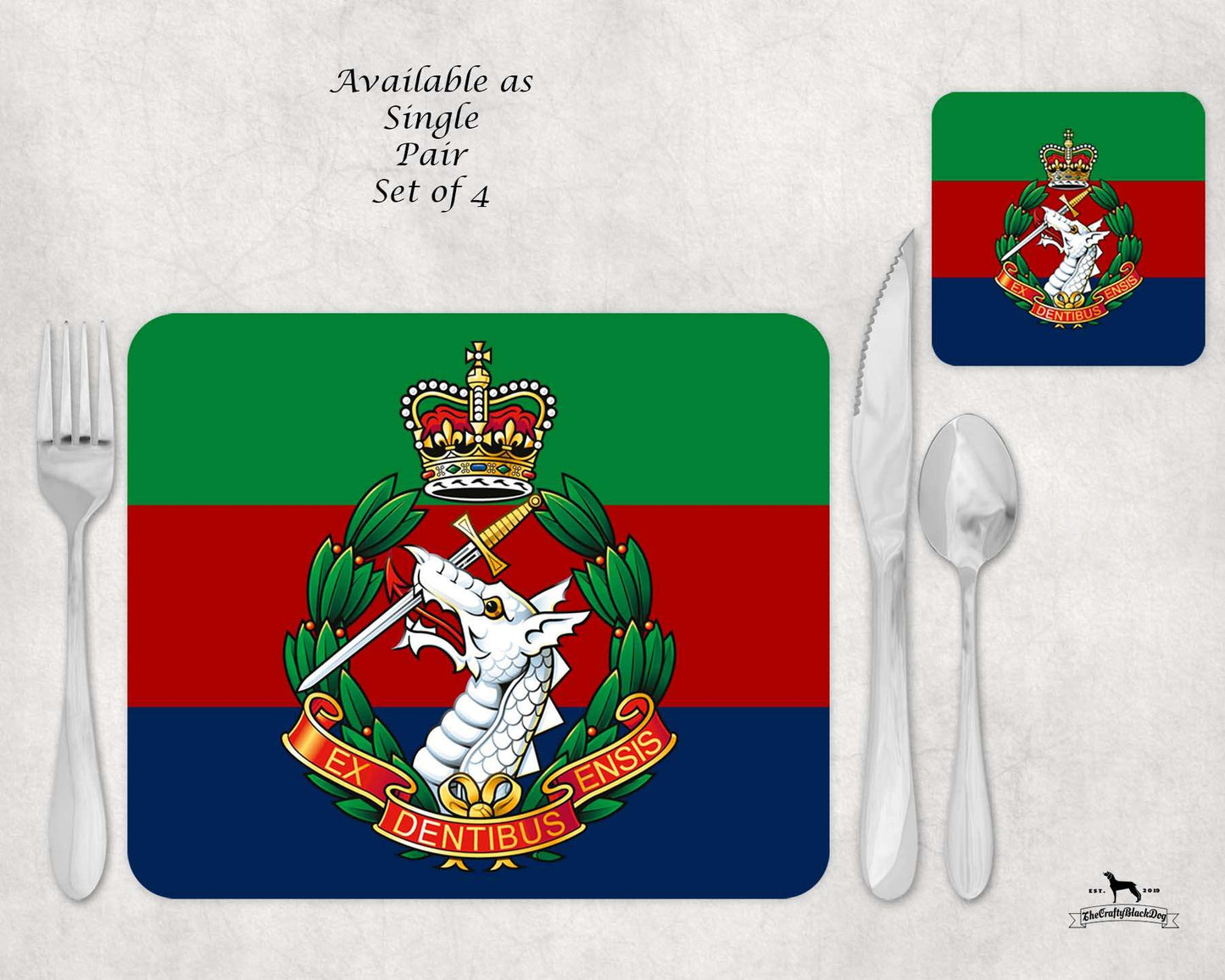 Royal Army Dental Corps - Placemat &amp; Coaster Set