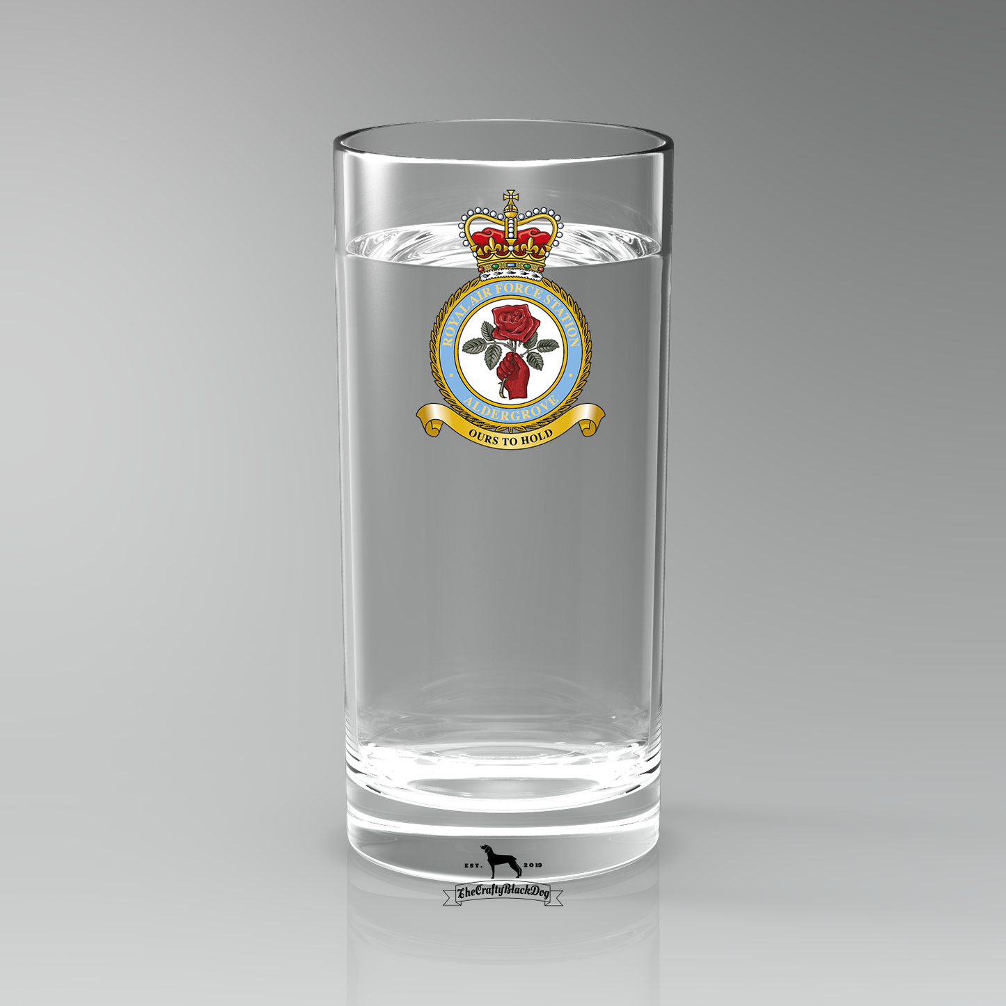 RAF Aldergrove - Straight Gin/Mixer/Water Glass