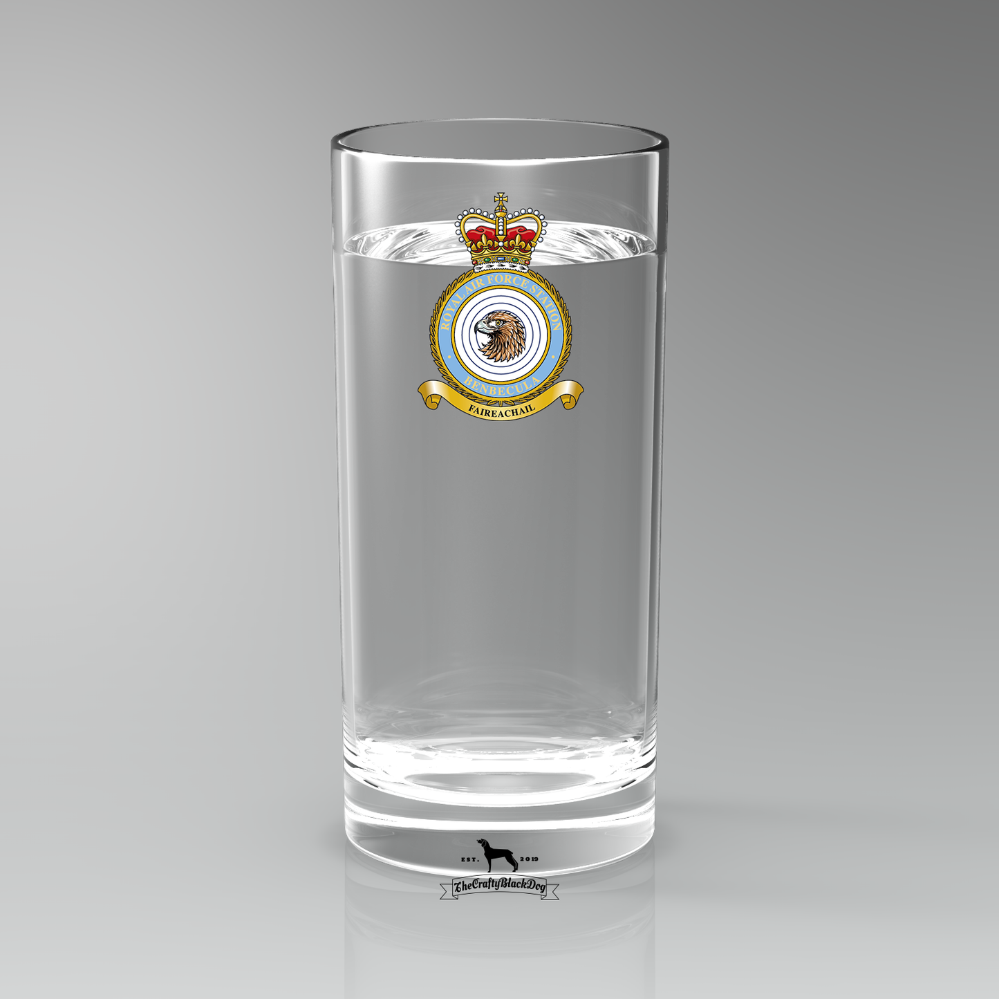 RAF Benbecula - Straight Gin/Mixer/Water Glass
