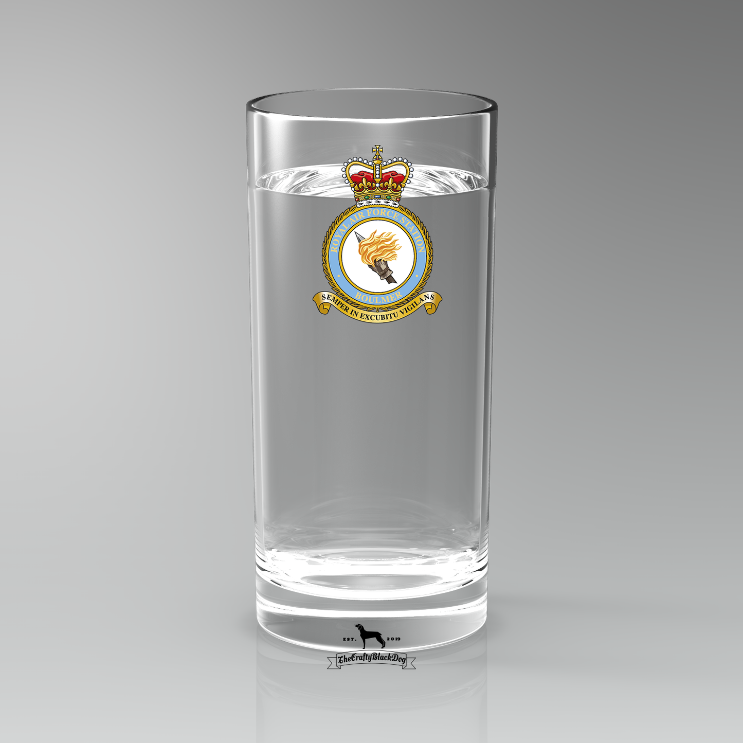 RAF Boulmer - Straight Gin/Mixer/Water Glass