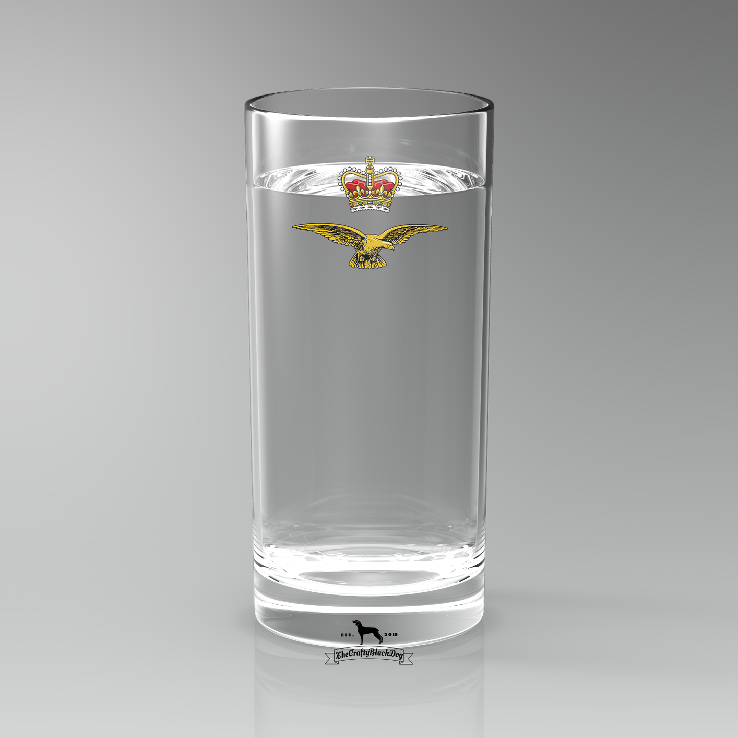 RAF Eagle and Crown - Straight Gin/Mixer/Water Glass