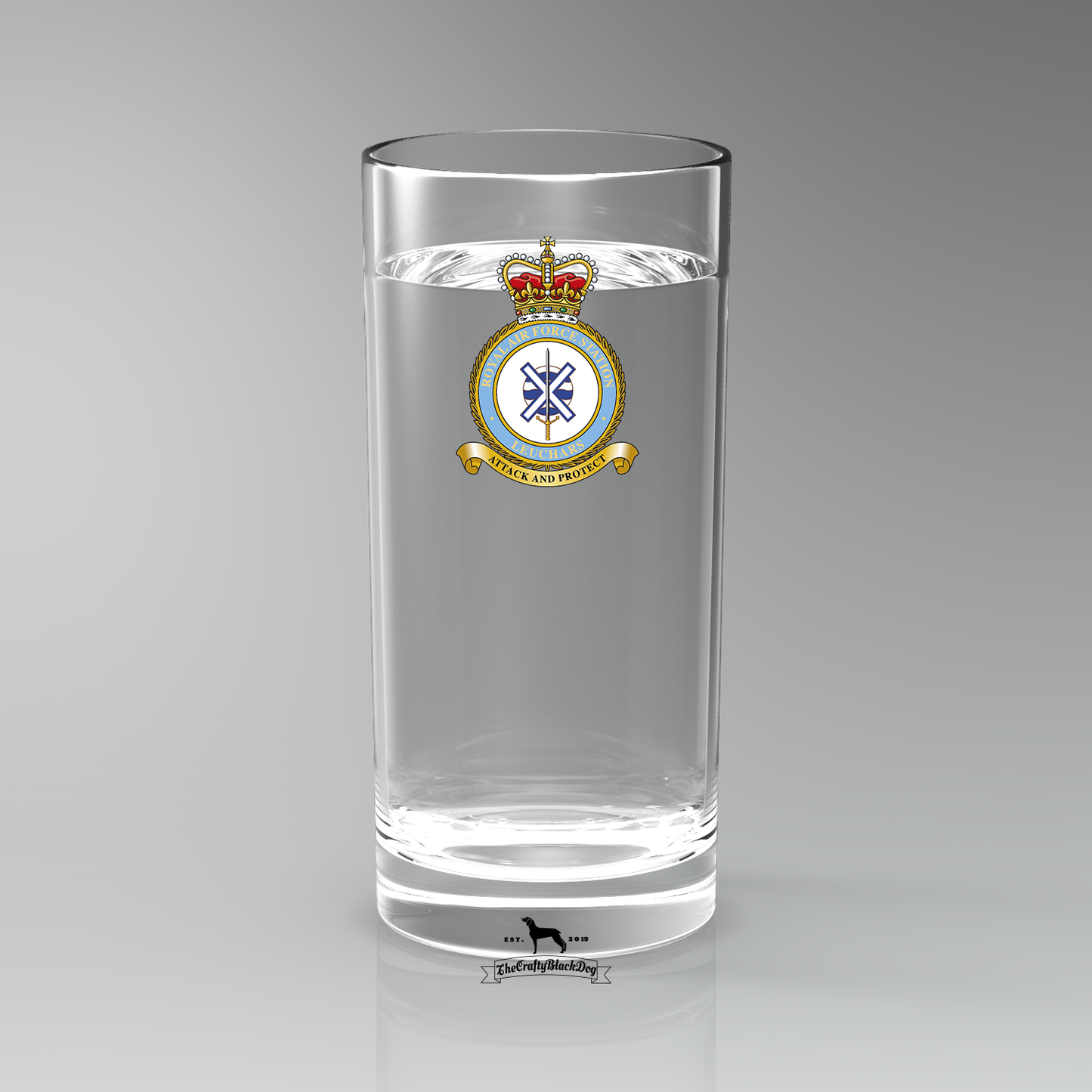 RAF Leuchars - Straight Gin/Mixer/Water Glass