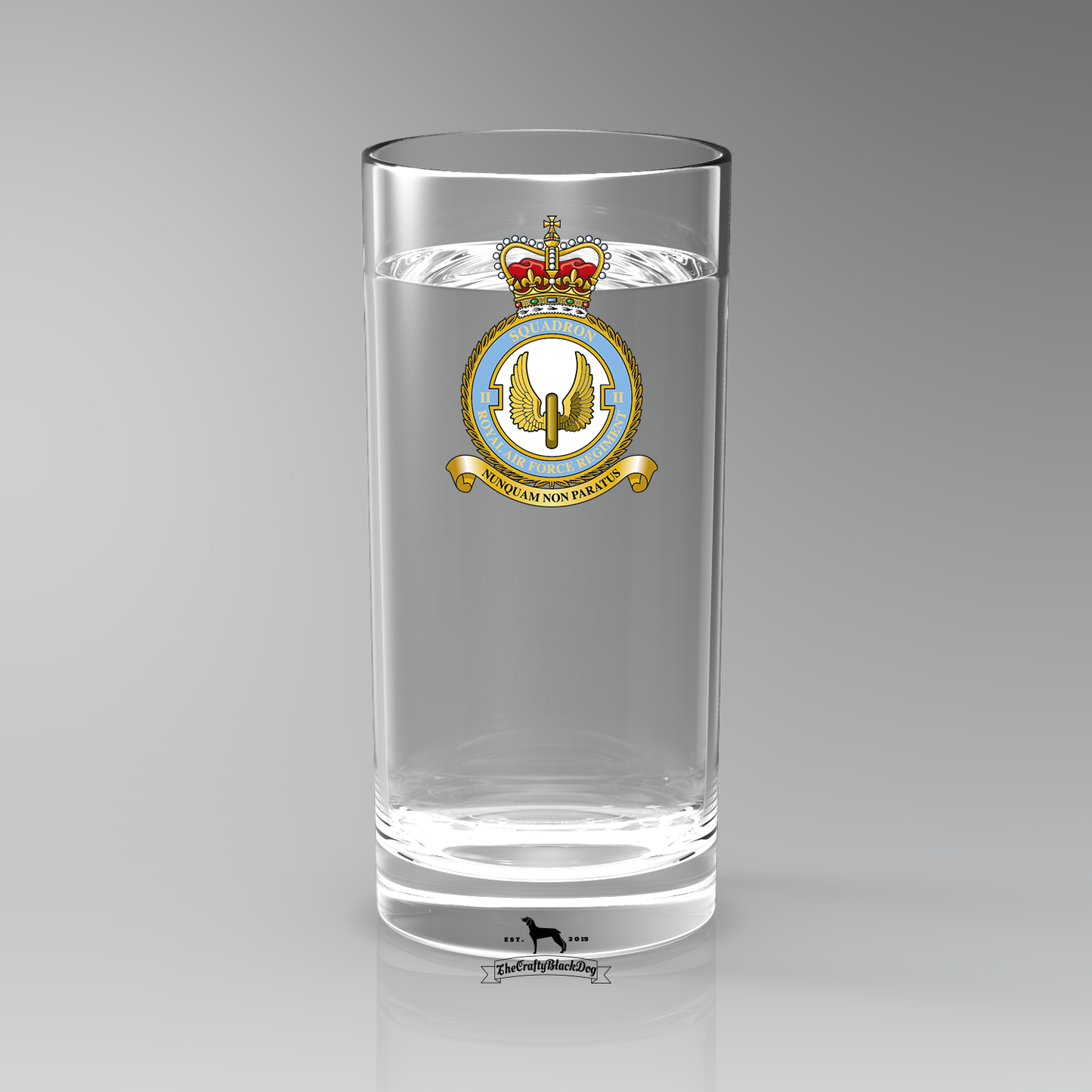 2 Sqn RAF Regiment - Straight Gin/Mixer/Water Glass