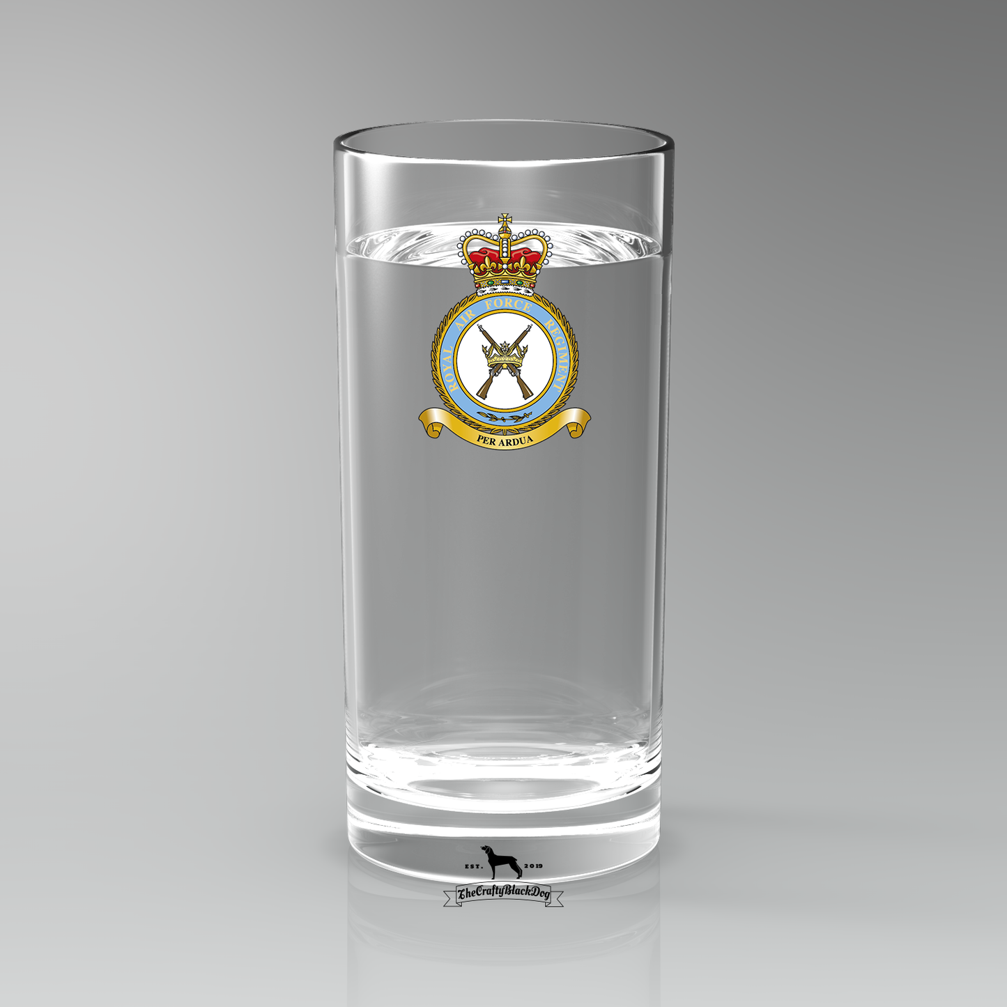 RAF Regiment - Straight Gin/Mixer/Water Glass